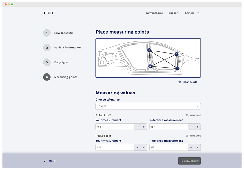 Screenshot of the Tech-D software.